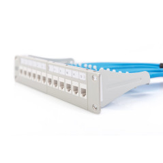DIGITUS Panneau de brassage modulaire - 12 ports - 10 pouces montage en rack 1U - module Keystone panneau de distribution - blin