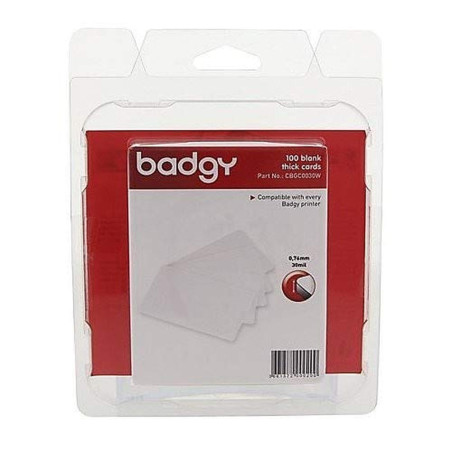 Badgy CBGC0030W Pack de 100 Cartes en PVC