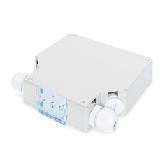 DIGITUS Boîte d'épissure Fibre Optique - Montage sur Rail DIN - 8 Ports - pour coupleurs LC Duplex - boîtier métallique