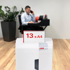 HSM 1057121 Destructeur de documents shredstar x13, niveau de sécurité 3, 13 feuilles coupe croisée à particules, blanc/argenté