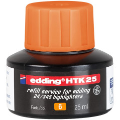 edding HTK 25 recharge d'encre - orange - 25 ml - avec système capillaire, idéal pour recharger proprement et simplement les sur