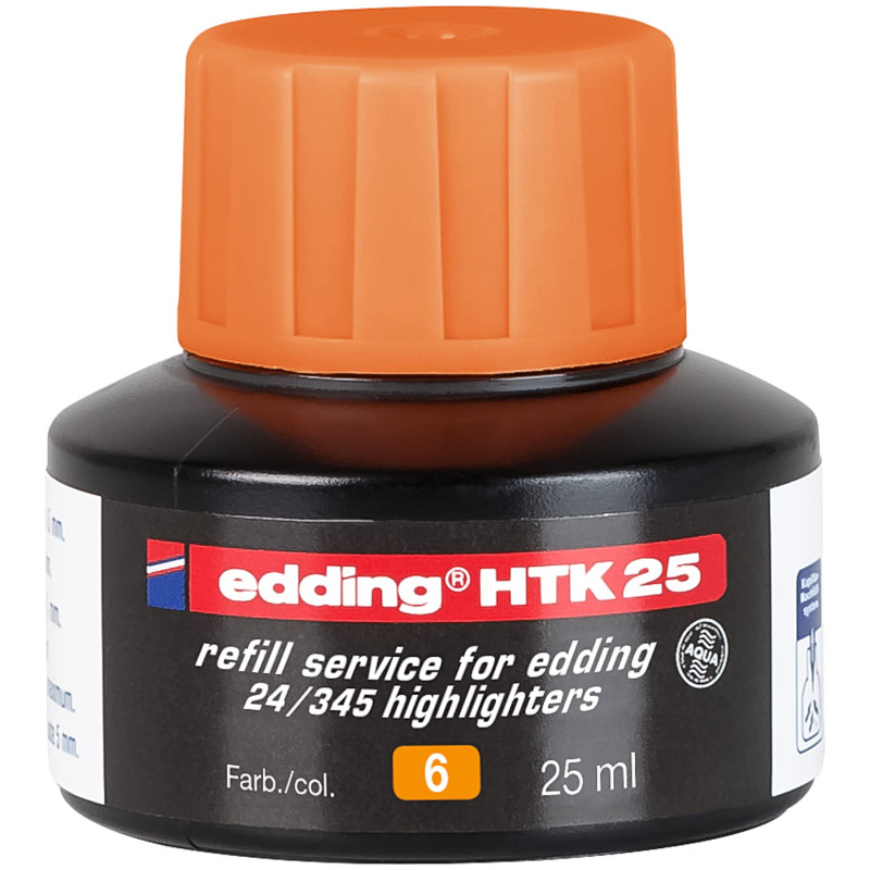 edding HTK 25 recharge d'encre - orange - 25 ml - avec système capillaire, idéal pour recharger proprement et simplement les sur edding HTK 25 recharge d'encre - orange - 25 ml - avec système capillaire, idéal pour recharger proprement et simplement les sur
