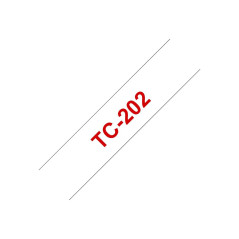 Brother TC-202 | cassette à ruban originale pour étiqueteuse | Rouge sur Blanc | 12 mm