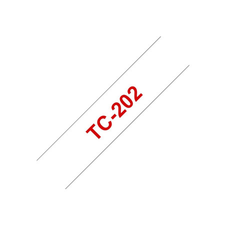 Brother TC-202 | cassette à ruban originale pour étiqueteuse | Rouge sur Blanc | 12 mm