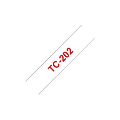 Brother TC-202 | cassette à ruban originale pour étiqueteuse | Rouge sur Blanc | 12 mm