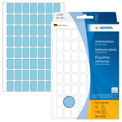 Herma 2343 Étiquettes universelles 12 x 18 mm 1792 pièces Bleu
