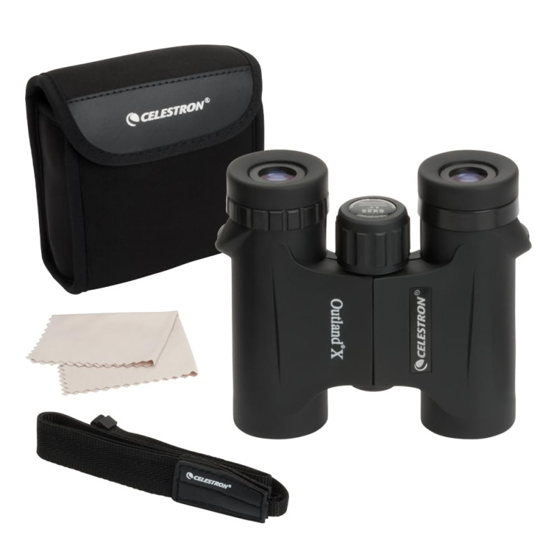 Celestron 71340 Outland X 8x25 Compact Roof Prism Binoculars, Black Celestron 71340 Outland X 8x25 Compact Roof Prism Binoculars, Black