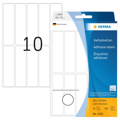 Herma 2420 Étiquettes universelles 20 x 75 mm 320 pièces Blanc