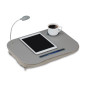 Relaxdays Support pour pc Genoux pour Ordinateur Portable Table de lit + Lampe + Porte gobelet, Gris Relaxdays Support pour pc Genoux pour Ordinateur Portable Table de lit + Lampe + Porte gobelet, Gris