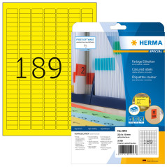 Herma 4243 Étiquettes 25,4 x 10 A4 3780 pièces Jaune