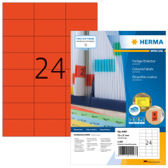 Herma 4407 Étiquettes 70 x 37 A4 2400 pièces Rouge
