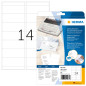 Herma 4433 Lot de 280 étiquettes d'adresse en papier mat pour machine à écrire A4 Blanc 102 x 38 mm Herma 4433 Lot de 280 étiquettes d'adresse en papier mat pour machine à écrire A4 Blanc 102 x 38 mm