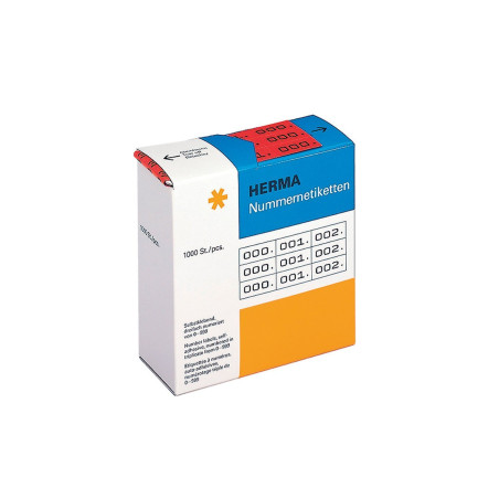 Herma 4802 Étiquettes à numéros auto-adhésives à numérotage triple 10 x 22 mm (Rouge/noir) (Import Allemagne)