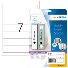 Herma 4825 Étiquettes classeur jet d'encre 192 x 38 A4 Blanc