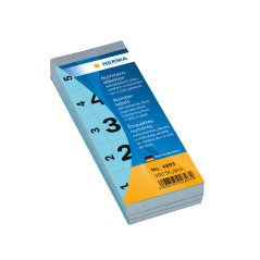 HERMA 4893 Bloc de numéros autocollants 1-500 28 x 56 mm Bleu