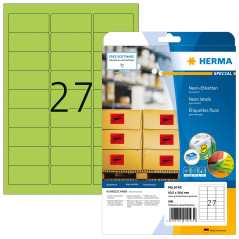 Herma 5143 Étiquettes 63,5 x 29,6 A4 540 pièces Vert fluo