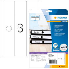 Herma 5167 Étiquettes classeur suspendus 63 x 297 A4 Blanc