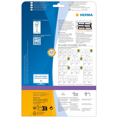 Herma 5167 Étiquettes classeur suspendus 63 x 297 A4 Blanc