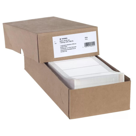HERMA Lot de 3 000 étiquettes continues pour ordinateur - 88,9 x 48,4 mm - Single Track - Étiquettes autocollantes en papier bla