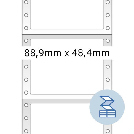 HERMA Lot de 3 000 étiquettes continues pour ordinateur - 88,9 x 48,4 mm - Single Track - Étiquettes autocollantes en papier bla