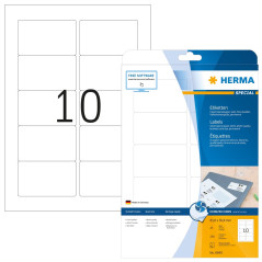 Herma 8840 Étiquettes jet d'encre 83,8 x 50,8 A4 250 pièces Blanc
