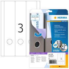 Herma 10180 Étiquettes classeur movables/amovibles 59 x 297 A4 75 pièces Blanc