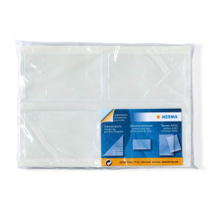 Herma 1422 Pochettes pour Cartes de Visite (95 x 60 mm, Film PP, Large Ouverture latérale) Autocollantes, Pochettes adhésives pe