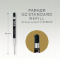 Parker recharges pour stylo gel | pointe moyenne (0,7 mm) | encre noire QUINK | lot de 2 Parker recharges pour stylo gel | pointe moyenne (0,7 mm) | encre noire QUINK | lot de 2
