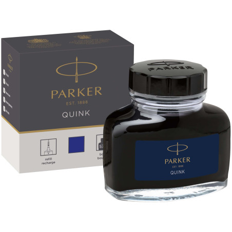 Parker flacon d'encre pour stylo plume | encre bleue QUINK | 57 ml