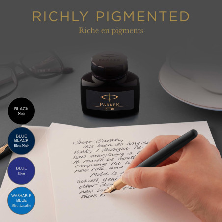 Parker flacon d'encre pour stylo plume | encre bleue QUINK | 57 ml