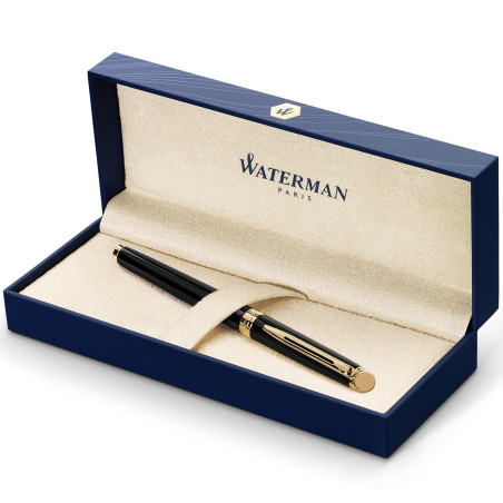 Waterman Hémisphère stylo plume | noir mat avec attributs or fin 23K | plume moyenne | coffret cadeau