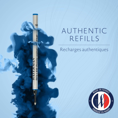Recharge stylo roller Waterman rechargeable bleu