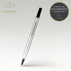 Parker recharges pour stylo roller | pointe moyenne | encre noire QUINK | lot de 2