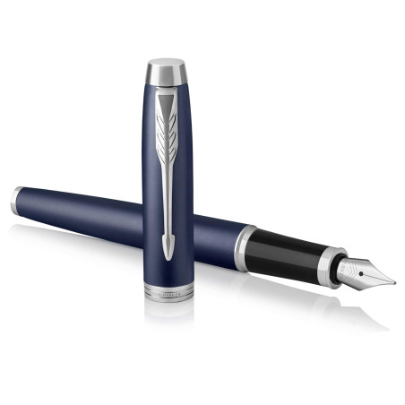 Parker IM stylo plume | bleu mat | pointe fine | coffret cadeau