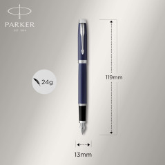 Parker IM stylo plume | bleu mat | pointe fine | coffret cadeau