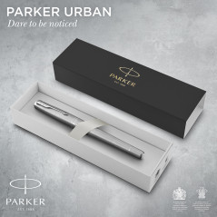 Parker Urban stylo-plume - Métro métallique - plume moyenne et encre bleue - coffret cadeau