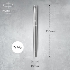 Parker Urban stylo-plume - Métro métallique - plume moyenne et encre bleue - coffret cadeau