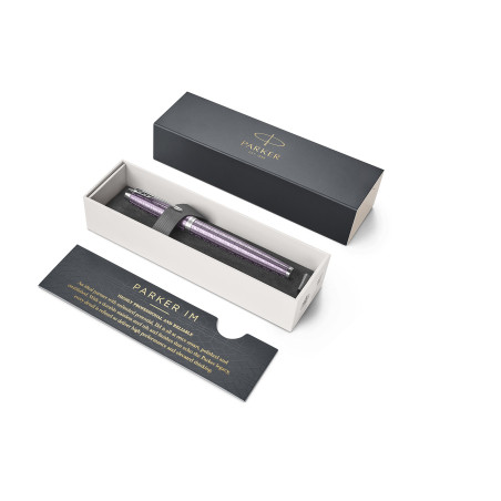 Parker 1931636 Stylo-plume IM Violet Foncé Premium avec Pointe Fine/Recharge d’encre Bleu
