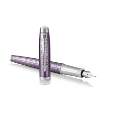 Parker 1931636 Stylo-plume IM Violet Foncé Premium avec Pointe Fine/Recharge d’encre Bleu