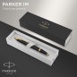 Parker IM stylo bille | laque noire avec attributs or | pointe moyenne| encre bleu | coffret cadeau Parker IM stylo bille | laque noire avec attributs or | pointe moyenne| encre bleu | coffret cadeau