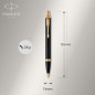 Parker IM stylo bille | laque noire avec attributs or | pointe moyenne| encre bleu | coffret cadeau Parker IM stylo bille | laque noire avec attributs or | pointe moyenne| encre bleu | coffret cadeau