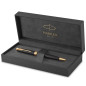 Parker Sonnet stylo bille luxe | laque noir mat avec attributs or | pointe moyenne | encre noir | coffret cadeau Parker Sonnet stylo bille luxe | laque noir mat avec attributs or | pointe moyenne | encre noir | coffret cadeau