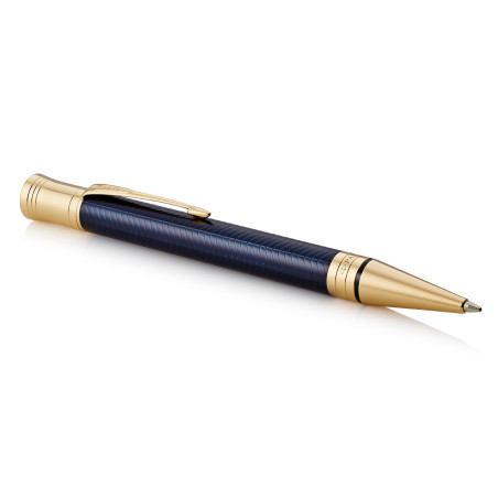 Parker stylo-bille Duofold Prestige Chevron Bleu - pointe moyenne - encre noire