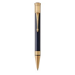 Parker stylo-bille Duofold Prestige Chevron Bleu - pointe moyenne - encre noire
