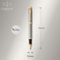Parker IM stylo roller IM | métal brossé | pointe fine | encre noir | coffret cadeau Parker IM stylo roller IM | métal brossé | pointe fine | encre noir | coffret cadeau