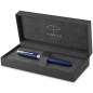Parker Sonnet stylo roller | laque bleu avec attributs palladium | pointe fine | encre noire | coffret cadeau Parker Sonnet stylo roller | laque bleu avec attributs palladium | pointe fine | encre noire | coffret cadeau