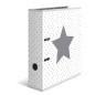 HERMA Motif classeur à levier A4 Étoiles Blanc á points, dos de 7 cm, en carton robuste, imprimé entièrement à l'extérieur et à HERMA Motif classeur à levier A4 Étoiles Blanc á points, dos de 7 cm, en carton robuste, imprimé entièrement à l'extérieur et à