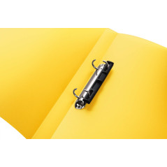 HERMA Classeurs á 2 anneaux A4 Translucide Jaune, dos de 25 mm, Classeur souple en plastique, Avec compresseur