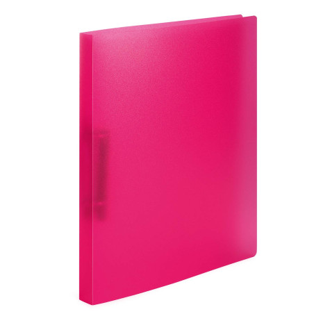 HERMA Classeurs á 2 anneaux A4 Translucide Rose foncé, dos de 25 mm, Classeur souple en plastique, Avec compresseur