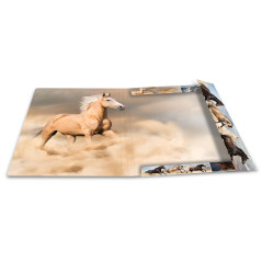 HERMA Chemises à élastique Animaux avec motif Chevaux, A3, carton robuste, avec impression intérieure, 1 porteé de chemise
